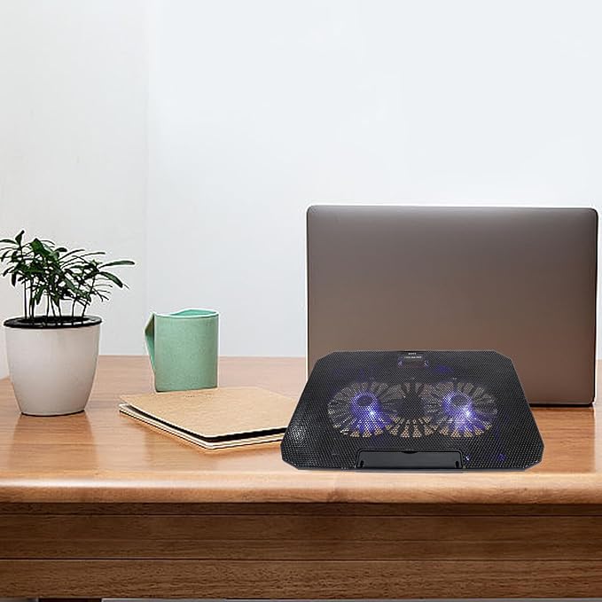Gear Laptop Radiator Cooler Stand with Dual Silent Fans USB Powered for Notebooks Practical Heat Dissipation Cooling Pad for Quiet Gaming and Work