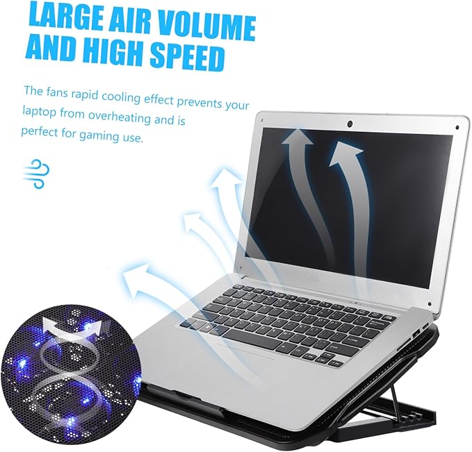 NUOBESTY Laptop Cooling Stand Riser for Laptop Double USB Interface Slip Bottom Heat Dissipation Rack