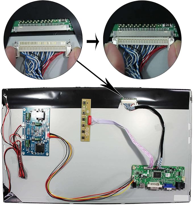 VSDISPLAY 21.5 21.5 Inch 1920x1080 LCD Screen M215HJJ-P02-2000 with VGA DVI Audio LCD Controller Board 68676
