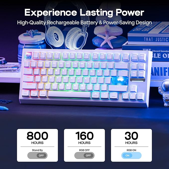 EPOMAKER G84 HE Wireless Hall Effect Keyboard 8K Polling &amp 8000mAh SOCD &amp DKS Gaming Keyboard with Fast Trigger &amp Adjustable Actuation RGB Backlit PBT Keycap Hot-Swap for Win/Mac (W