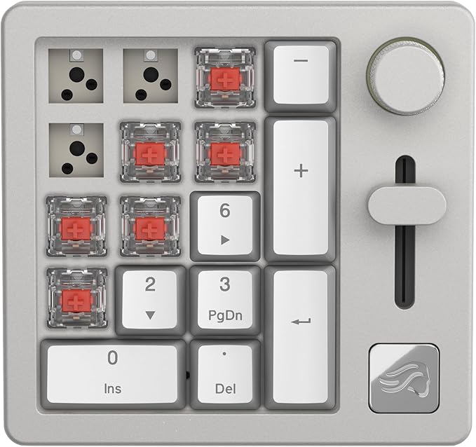 GLORIOUS GMMK Mechanical Numpad- 10 Key USB Programmable Keypad - Hot Swappable Volume Control RGB Backlit Wired &amp Wireless Bluetooth - Laptop &amp Keyboard Accessories- White