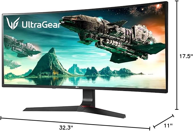 LG 34GL750-B Ultragear Gaming Monitor 34 21: 9 Curved Wfhd (2560 X 1080) IPS Display 144Hz Refresh Rate NVIDIA G-SYNC Compatible Adaptive-Sync Technology HDR10 144Hz Refresh Rate - Black