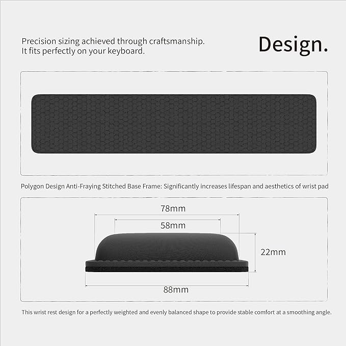 Faluber Cooling Gel Wrist Rest 17.3-inch Length for Full-Sized Keyboard Memory Foam Palm Rest with Non-Slip Footpad Ergonomic Design Stain Resistant PC Accessory Gaming Gear (Large-Full Size)