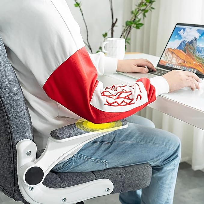 BK&ampMF Modern High-Back Home Office Chair Ergonomic Desk Chair Task Swivel Chair with flip-up Armrests with Lumbar Support for Back Pain WomenG