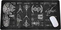 Spaceship Space Mouse mat Sci-fi Control Console Display Desk Mat Large Mouse pad for Desk Gamer Mouse pad Laptop Pad Mat Gaming Accessories Computer Accessories Gaming Room Decor SciFi Gift