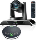 Tenveo 12X Optical Zoom All-in-One Conference Room Camera Bundle 1080P 60FPS USB3.0/HDMI PTZ Camera and Bluetooth Speakerphone Video Audio Conferencing System for Larger Meeting Conference Church