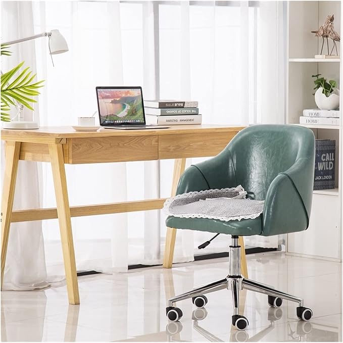 Adjustable Office Computer Chair with Armrest Office Chair Home Study Rotating Armrest Chairs Computer(Gray Green)