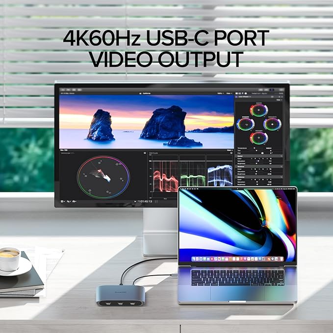 6-in-1 USB C Hub with 4K HDMI3 USBC 10 Gbps Data Ports Full-Featured USB-C（100W Power Delivery+10 Gbps Data Ports+4K DP）