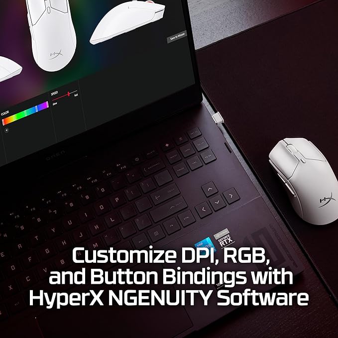 HyperX Pulsefire Haste 2 Mini – Wireless Gaming Mouse for PC Compact Lightweight Bluetooth 2.4GHz White