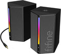 FIFINE Computer Speakers Desktop PC Speakers with Volume Control RGB Gaming Loudspeakers Wired with 3.5mm Aux Audio Cable for Laptop Monitor Phone Tablet-AmpliGame A20