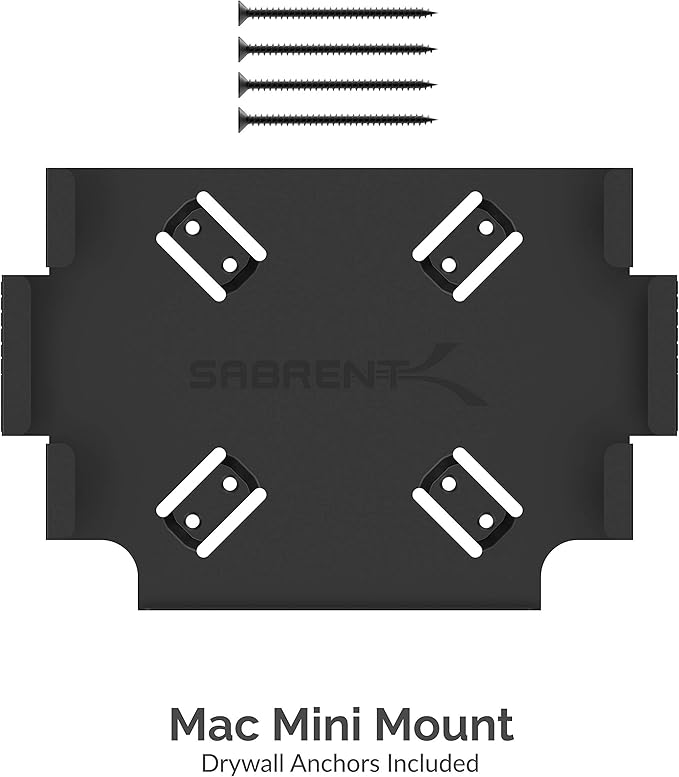 SABRENT Mac Mini VESA Mount/Wall Mount/Under Desk Mount + Premium 3-Port Aluminum Mini USB 3.0 Hub