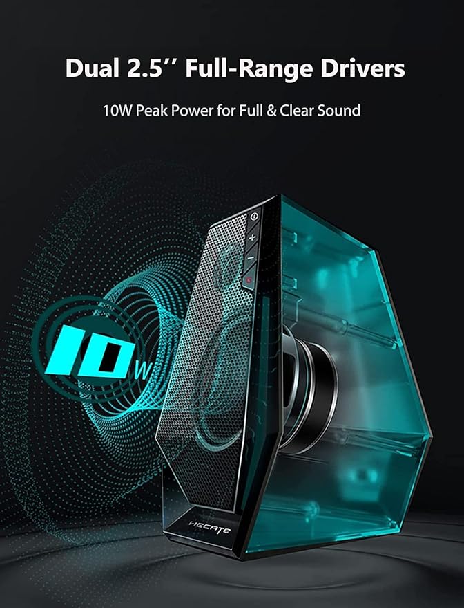 Edifier G1500 Computer Speakers Hecate Gaming Speakers with RGB Bluetooth 5.3 USB Input 3.5mm AUX Input Supported Black