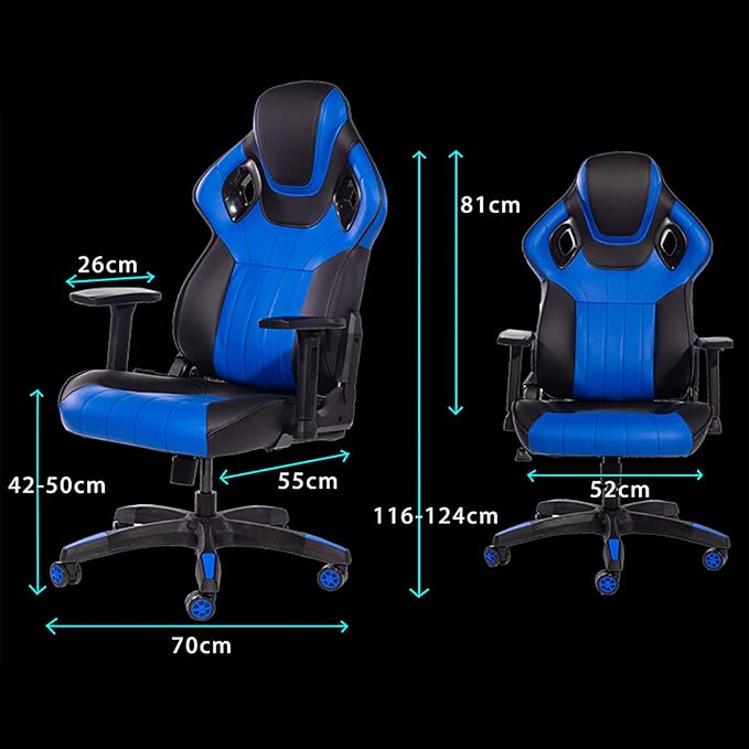 Office Chair Gaming Chair Computer Chair Racing Office Computer Chair Height Adjustable Swivel Chair High Back Task ChairExecutive Game Chair Recliner Gamer Chair for Women Men AdultsPU Le