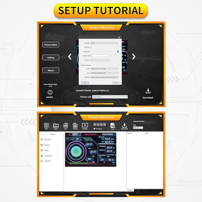 3.5 IPS USB Mini Screen Computer Temp Data Monitor Display Type-C Sub Screen for PC ARGB Computer Case Secondary Screen