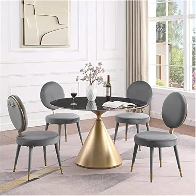 Adjustable Office Computer Chair with Armrest 1pcs Velvety Soft and Comfortable Upholstered Dining Chairs with Backrest
