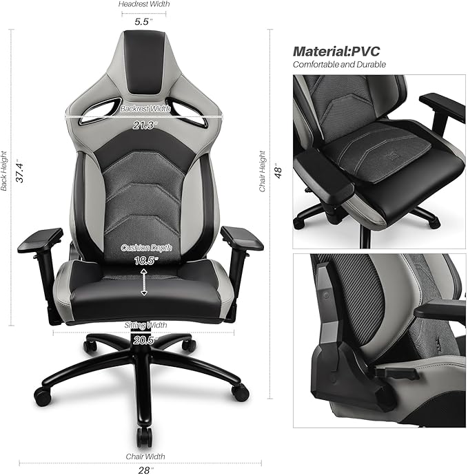 ModifyStreet Racing Seats Style Computer Chair Gaming Chair Video Game Chair Home Office Desk Chairs with pad [Black]