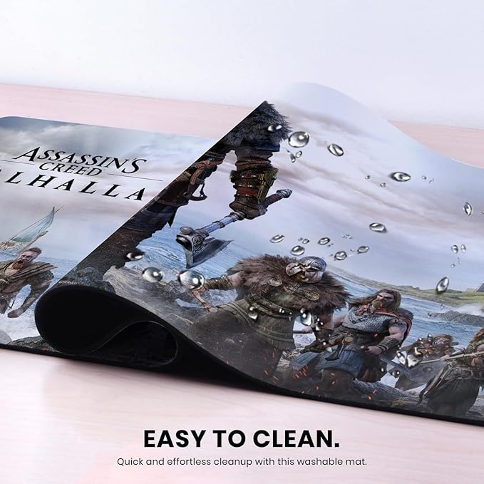 Head Case Designs Officially Licensed Assassin's Creed Male Eivor Key Art Valhalla Graphics 37.4 x 15.75 x 0.16 inches (900 x 400 mm) - XL Gaming Office Desk PC Keyboard Mouse Mat Pad