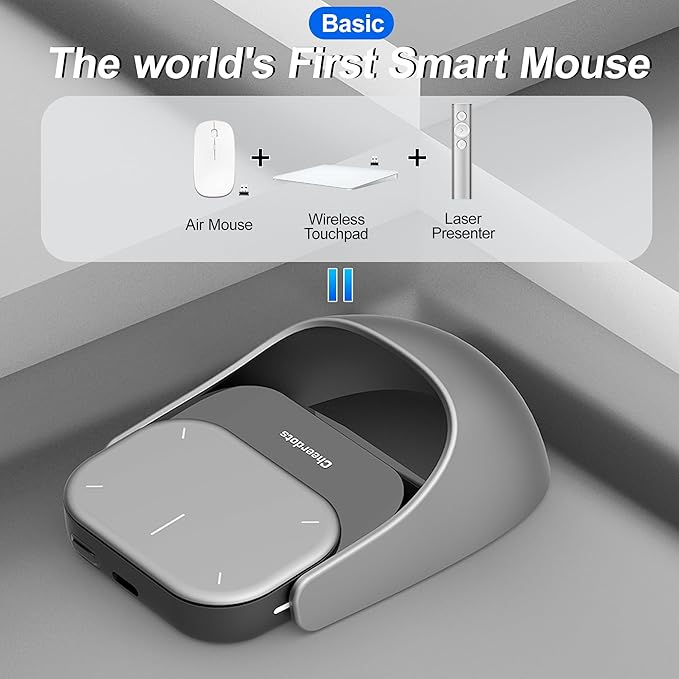 2025 New Wireless Mouse - 3 in 1 Detachable Computer Mouse Presenter Presentation Pointers Remote with Laser Ultra-Lightweight Compatible with PC/Mac/Laptop (No ChatGPT No Recording Silver)