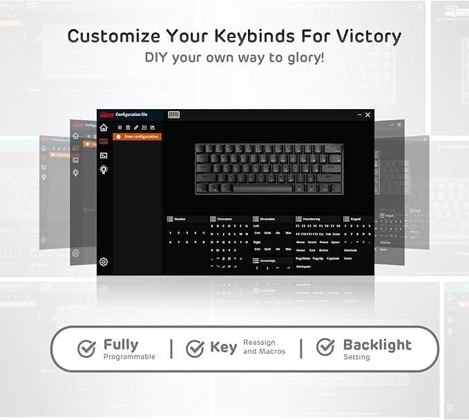 RK ROYAL KLUDGE RK61 Wireless 60% Triple Mode BT5.0/2.4G/USB-C Mechanical Keyboard 61 Keys Wireless Mechanical Keyboard Compact Gaming Keyboard with Software (Hot Swappable Red Switch White)