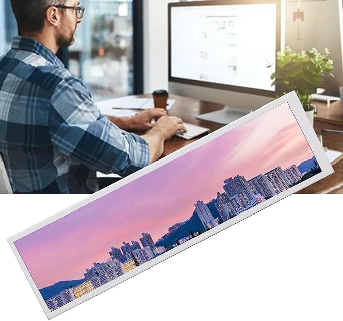 CUIFATI 8.8 Inch Touchscreen Secondary Monitor Stretched Bar LCD Display 1920 * 480 HDMI USBC Portable Touch Screen for Laptop Computer Wins GPU CPU RAM Monitoring