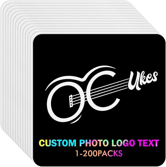 150 Packs Custom Mouse Pad Bulk with Photo Logo Personalized Image Text Laptop Desk Mat Sublimation Customized Non-Slip Waterproof Desk Writing Pad for Office Work &amp Gaming7.9x7.9 in