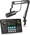 MAONO XLR Podcast Dynamic Microphone Cardioid Studio Mic with Boom Arm for Vocal RecordingStreamingGaming Voice Isolation Technology Metal Mic Works for Audio Interface Mixer
