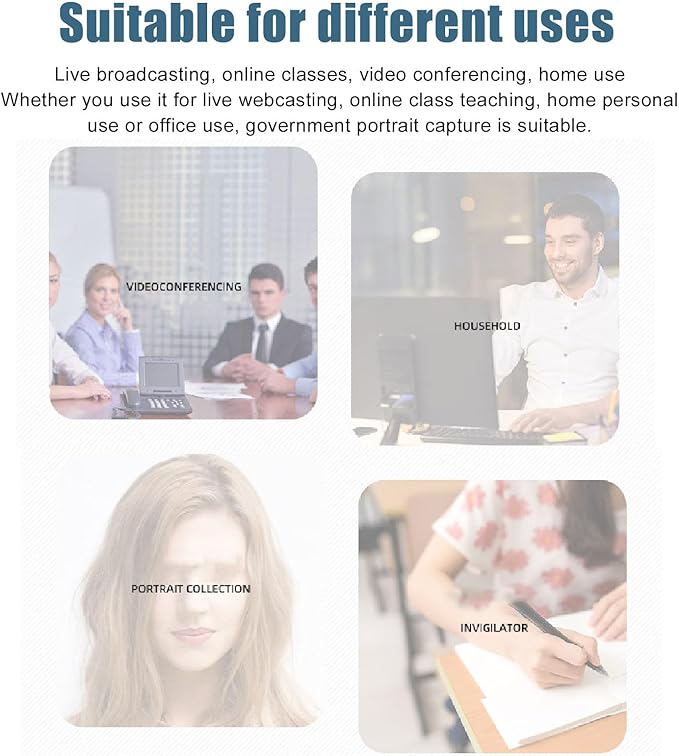 PC Webcam 2K USB with Auto Focus and Dual Noise Reduction Microphone - Wide Angle 90° Video Camera for Live Streaming Zoom Video Conferencing and Studying with Lens Cover