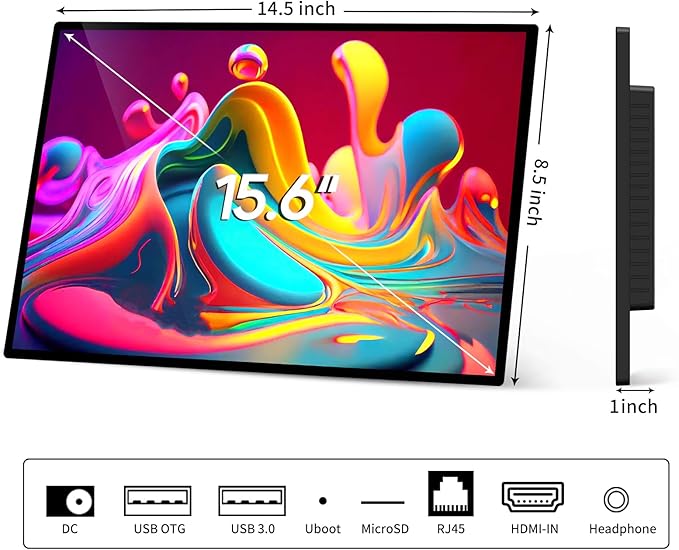 15.6 Digital Signage Displays 10000 mAh Capacitive Touch Screen Advertising Display with HDMI-in All in One LCD Commercial Monitor Player with Android 11(2+32GB)