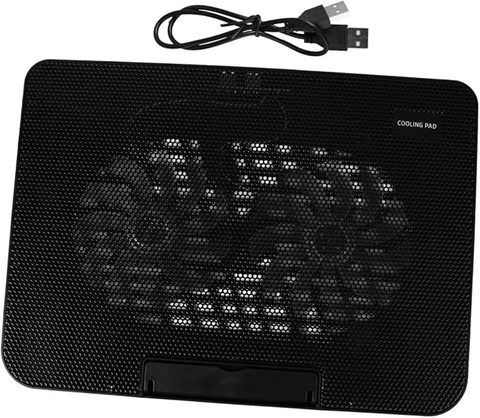 HOMSFOU Portable Laptop Cooler with USB Powered Fans Notebook Cooling Mat for Enhanced Heat Dissipation Energy Saving Black