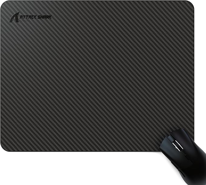 ATTACK SHARK CM04 Carbon Fiber Gaming Mouse PadEsports Mouse Mat G240Durable Non-Slip Natural Rubber BaseHigh Temperature Resistant &amp Waterproof Desk Mat for Gamer/Desktop/Office/Home(360x280mm