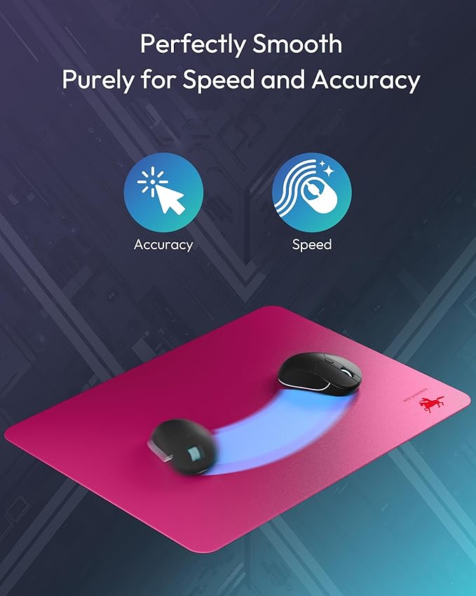 Glass Mousepad for Gaming | 2mm Ultra-Thin Hard Gaming Mousepad | Glass Mouse Pad for Esport 12.2x16.1 | Tempered Glass Ultra-Smooth AF Surface | Precise Tracking High-Speed Non-Slip Base