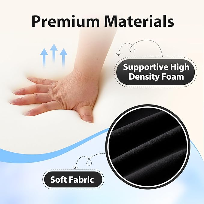 Reading Pillow for Sitting in Bed Adult Back Pillow for Bed Sitting up Backrest Pillow with Arms Back Support Pillows for Gaming Lounging Watching TV Medium 19 Black