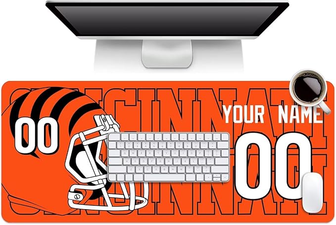 ANTKING Cincinnati Mouse Pad for Men Women Youth Gifts Custom Name and Number Desk Pad