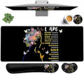 Large Mouse pad and Keyboard Support Set Ergonomic Memory Foam Keyboard Wrist Rest Extended Gaming Mouse Pad Woman Silhouette Inspirational Quotes XXL Desk Mat (31.5 X 11.8 in)