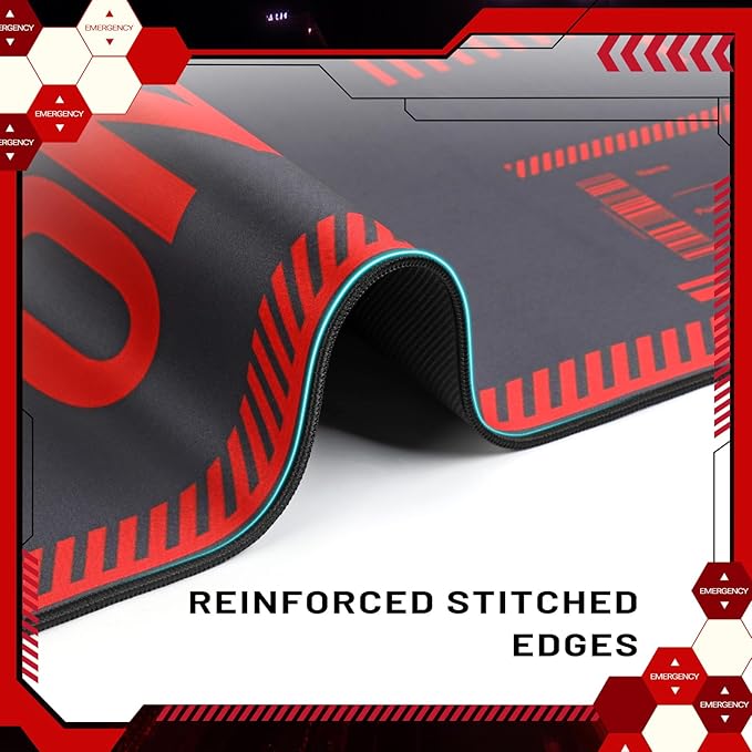 Neon Genesis Evangelion Mouse Pad 35.4x15.7 NERV ONLY Design Non-Slip Base &amp Stitched Edges Great for EVA Fans Office &amp Gaming