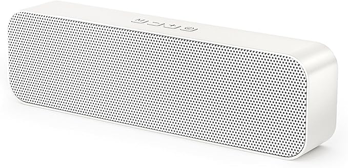 Computer Speaker for DesktopRechargeable PC SpeakerSmall Computer Soundbar with Stereo &amp Bass3.5mm Aux-inBluetoothTF PortLoud Volume for Web ConferencesTeacherMusic (White)