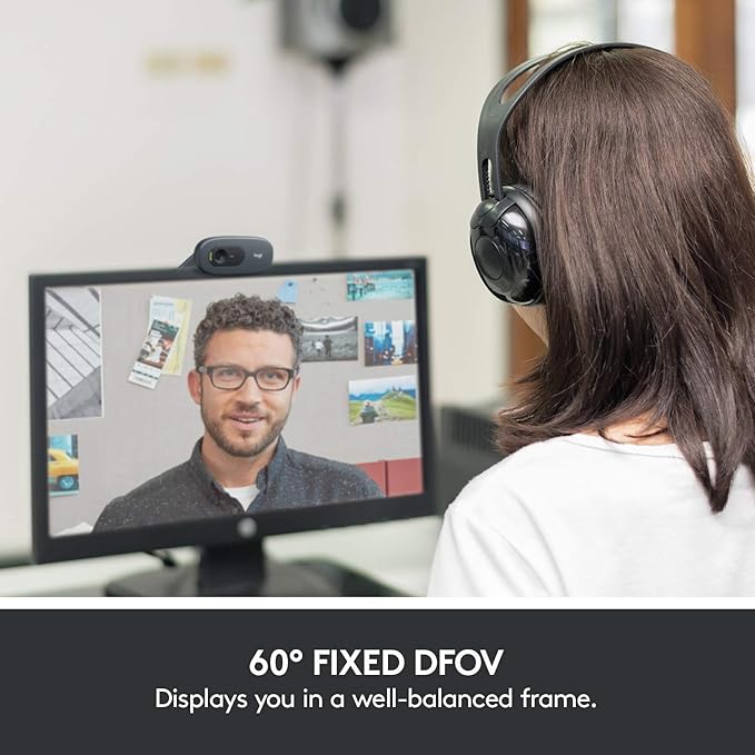 Logitech C505 Webcam 720p HD Webcam with Long-Range mic (Renewed)