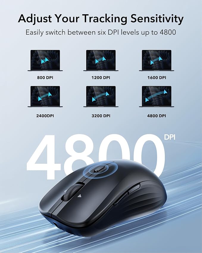 ESR MagMouse Snap-to-Carry Bluetooth Mouse Rechargeable Wireless Mouse for Laptop with Built-in Charging Cable Reusable Adhesive Holder BT 5.0 + 2.4 GHz Connectivity Silent Ergonomic Black