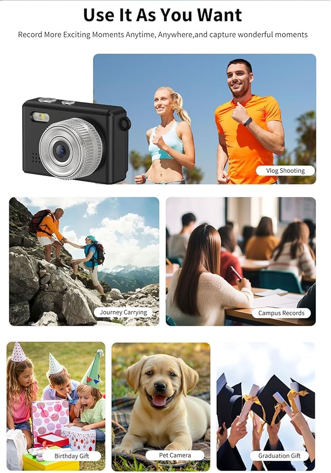 Long Battery Life Transportable Camera 80Min Registering USB Create Charging Assist Live I Type Extended Tasks with Scintillate