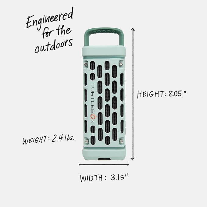 Turtlebox Ranger: Loud! Outdoor Portable Bluetooth 5.4 Speaker | Rugged Waterproof Ultra-Portable | Plays to 105db Deep Bass Shockproof Unlimited Pairing for Full Stereo Experience River Rock