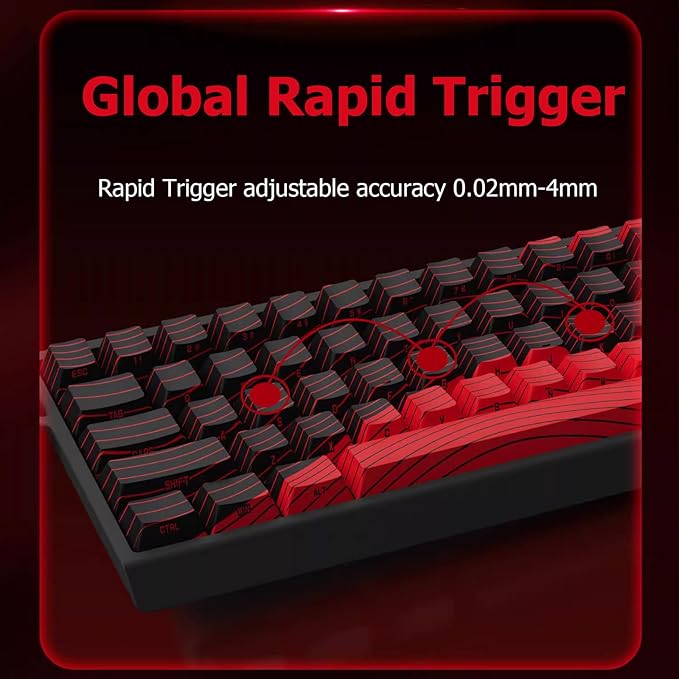 Hyekit x FGG MADLIONS MAD 68 HE RGB 60% Wired Magnetic Switch Gaming Keyboard with Adjustable Actuation 8000 Hz Polling Rate Rapid Trigger Mode Hall Effect Switches for PC/Mac Black