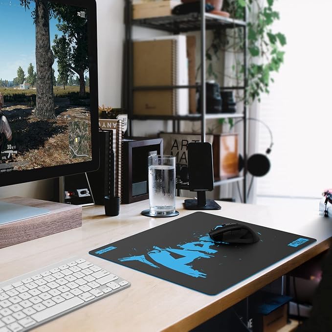 Hard Mouse Pad 3 Layers Mouse Pad with Resin Surface Premium Dual-Side Waterproof Sweatproof Fast and Accurate Control Hard Mousepad for Gaming Office and Home 14.17'' x 11.02''-Black