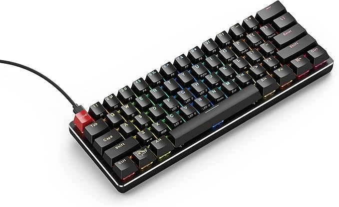 Glorious GMMK Modular Mechanical Gaming Keyboard - 60% Compact Size (61 Key) - RGB LED Backlit Brown Switches Hot Swap Switches (Black)(GMMK-Compact-BRN) (Renewed)