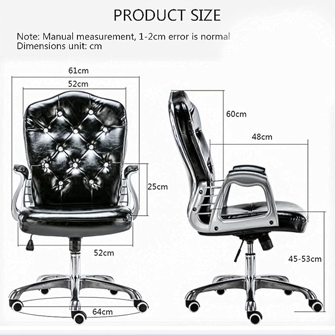 Office Chair Swivel Desk Chair Gaming Office Chairs for Adults Executive Office Chair Leather Executive Desk Chair Modern Mid Back Support Office Chair Executive Chair with Wheels Adjustable Height S