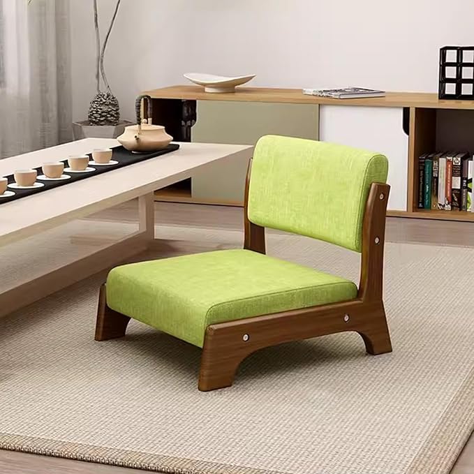 BTZHY Floor Chair Floor Chair Meditation Yoga Chair with Back Support Stool Without Legs Chair with backrest Made of Solid Wood