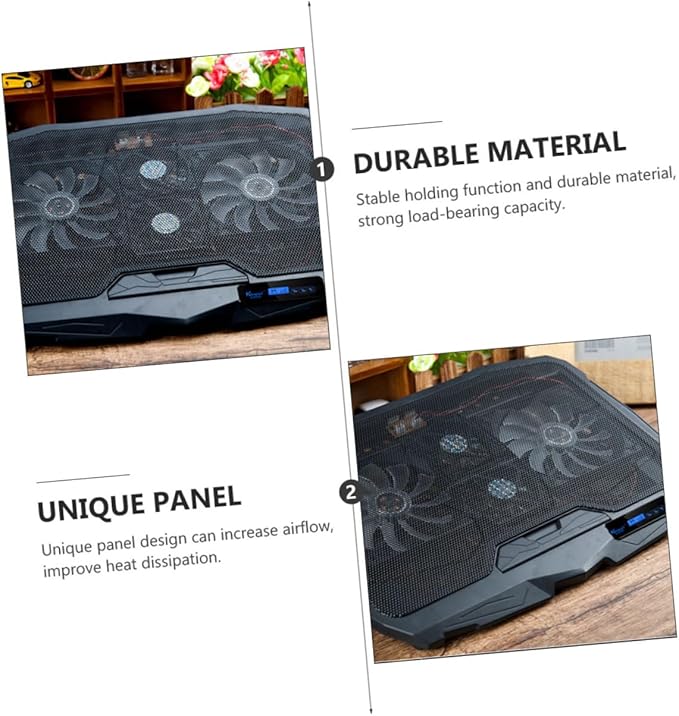 Generic 14/15.6/17.3 Inch Laptop Cooling Pad Riser Ventilation Stand Silent Laptop Cooler Rack Portable Cooling Pad White Design
