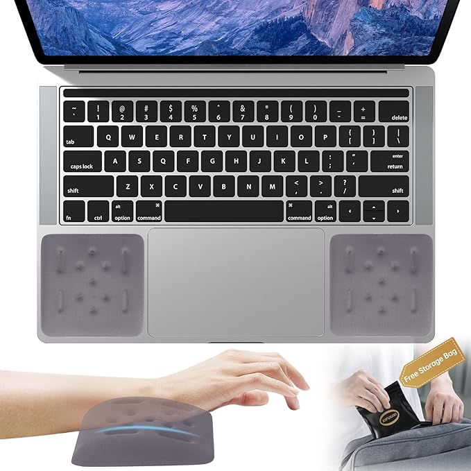 Upgraded Wrist Rest for Laptop Ergonomic Memory Foam Laptop Wrist Pads for Computer Keyboard Wrist Support Cushion for Typing (Gray)