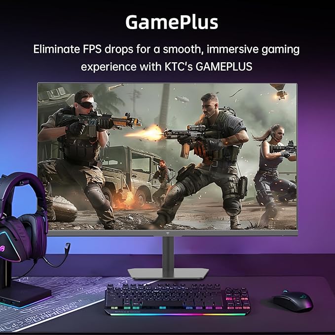 KTC 24 Inch 180Hz Gaming Monitor 2K QHD Fast IPS PC Gaming Monitor 1440p 1ms Computer Monitor 144Hz G-Sync and FreeSync Compatibility HDR Support HDMI Displayport VESA Q24T09