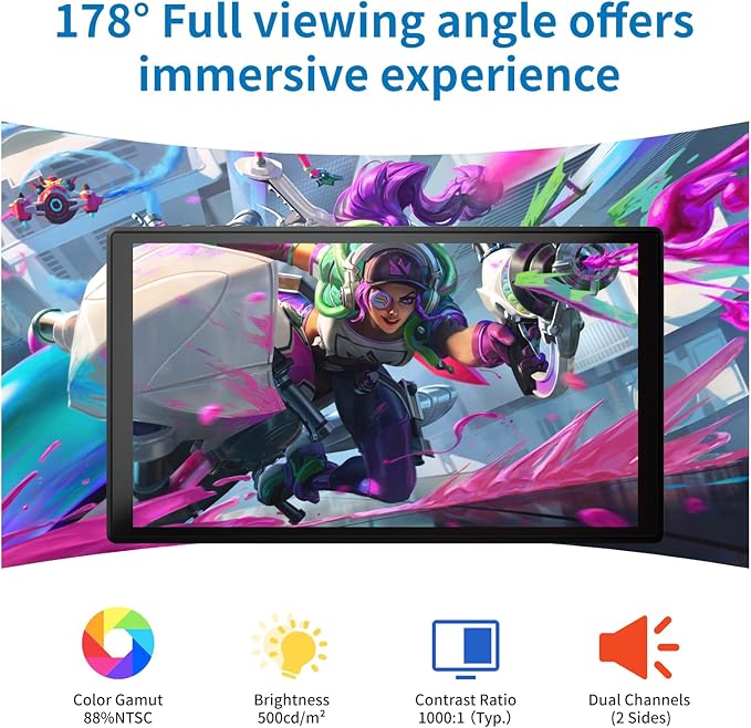 PeakDo 7 inch Portable Touchscreen Mini 1080P 60Hz USB C HDMI Monitor Ultra Thin Lightweight IPS LCD Display Second Screen for Gaming Working PS5 Xbox Laptop PC