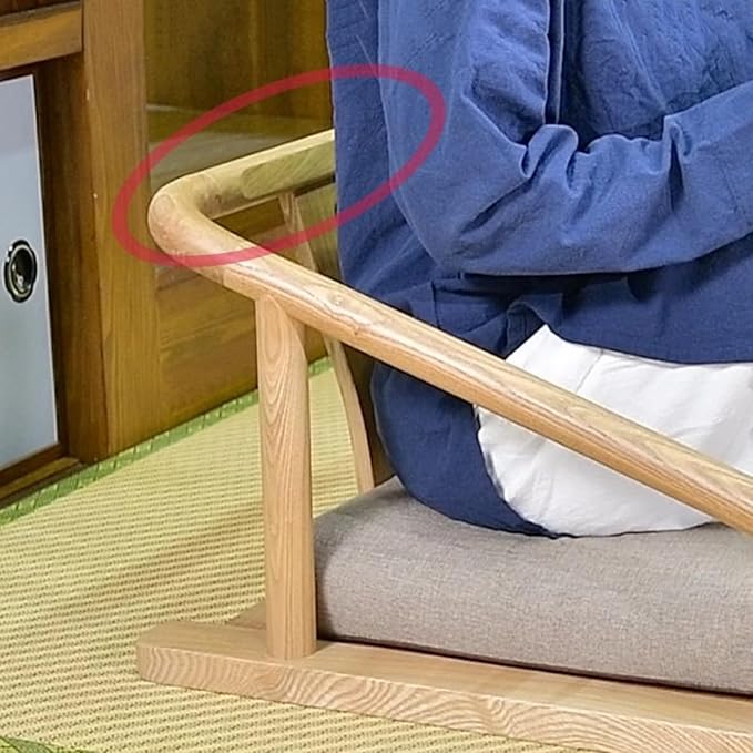 Floor Chair Indoor Adjustable Floor ChairSolid Wood Tatami Floor Mat Seats Japanese Legless Tea Chairs with Armrests and Backrest Portable Floor Chair Lazy Sofa for Bay Windows Meditation Chairs